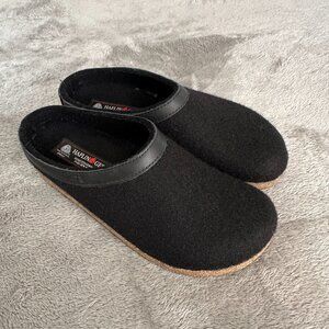 Haflinger Wool Clogs Grizzly Size 40 Women's 9 Men's 7 Black Shoes